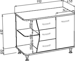 Тумба под раковину Bellezza Рио 90см правая белый 00000001448